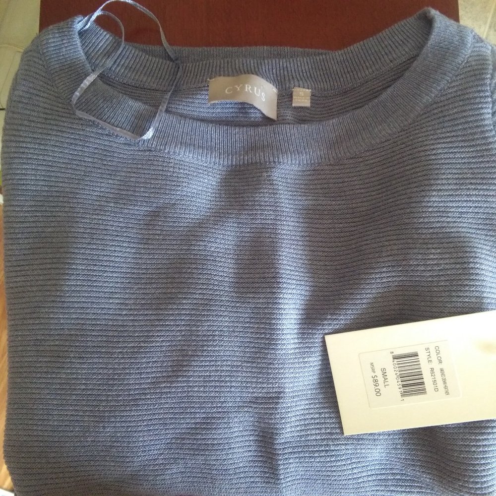Cyrus Knit Pale Blue Sweater NWT